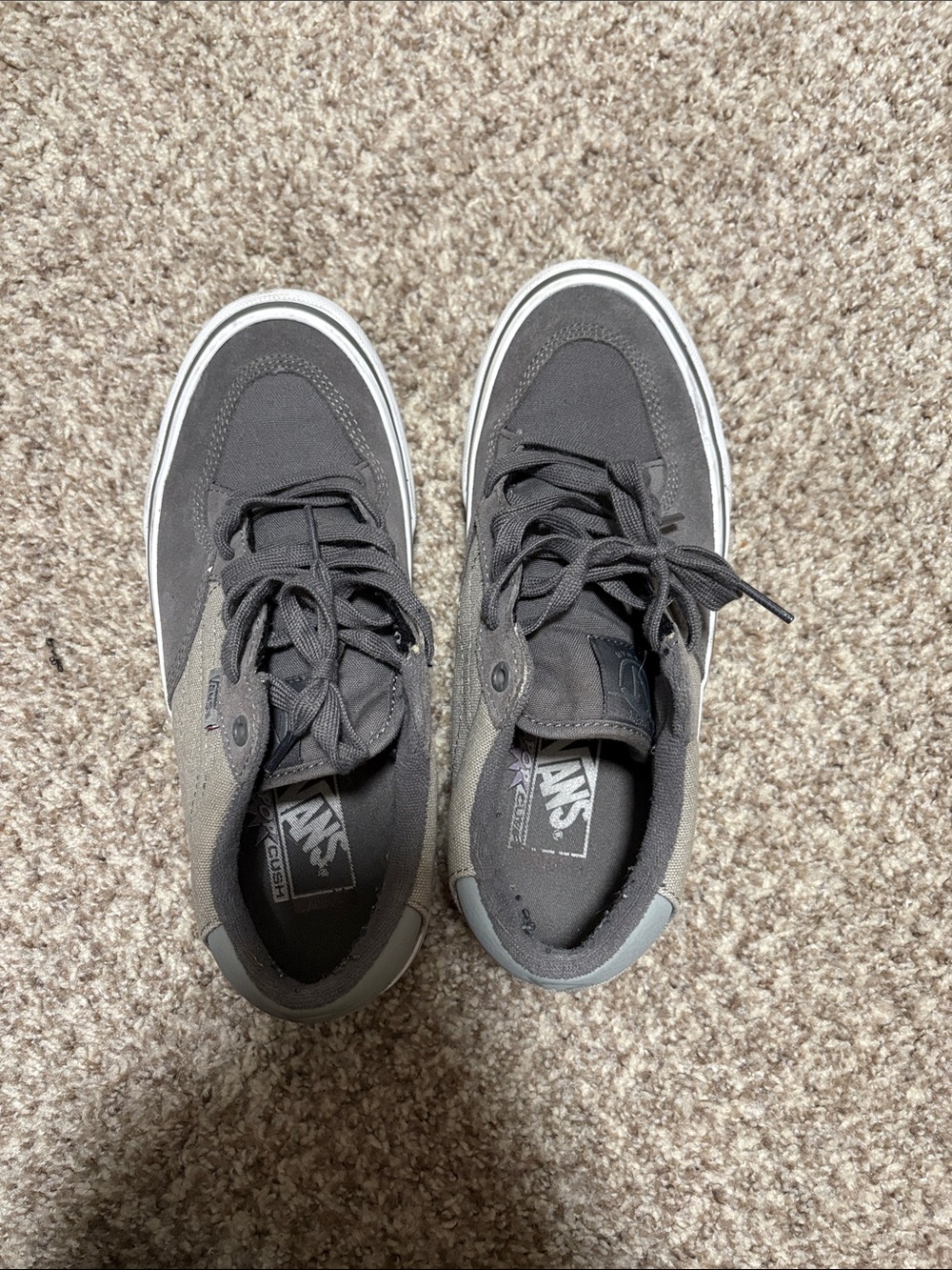 Vans Men’s Dark Gray Canvas & Suede Low-Top Sneakers